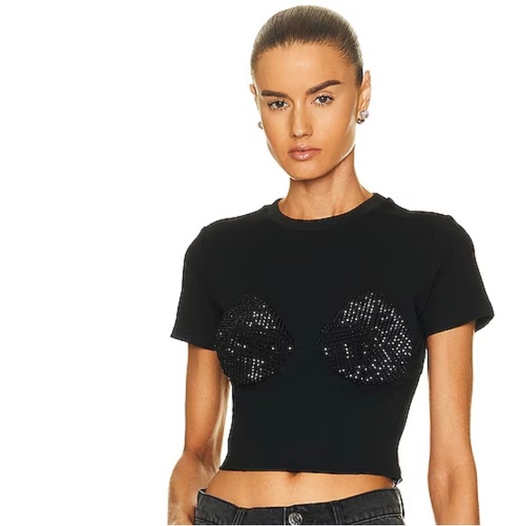 AREA Tops - AREA
Crystal Pyramid Cup Short Sleeve T-Shirt